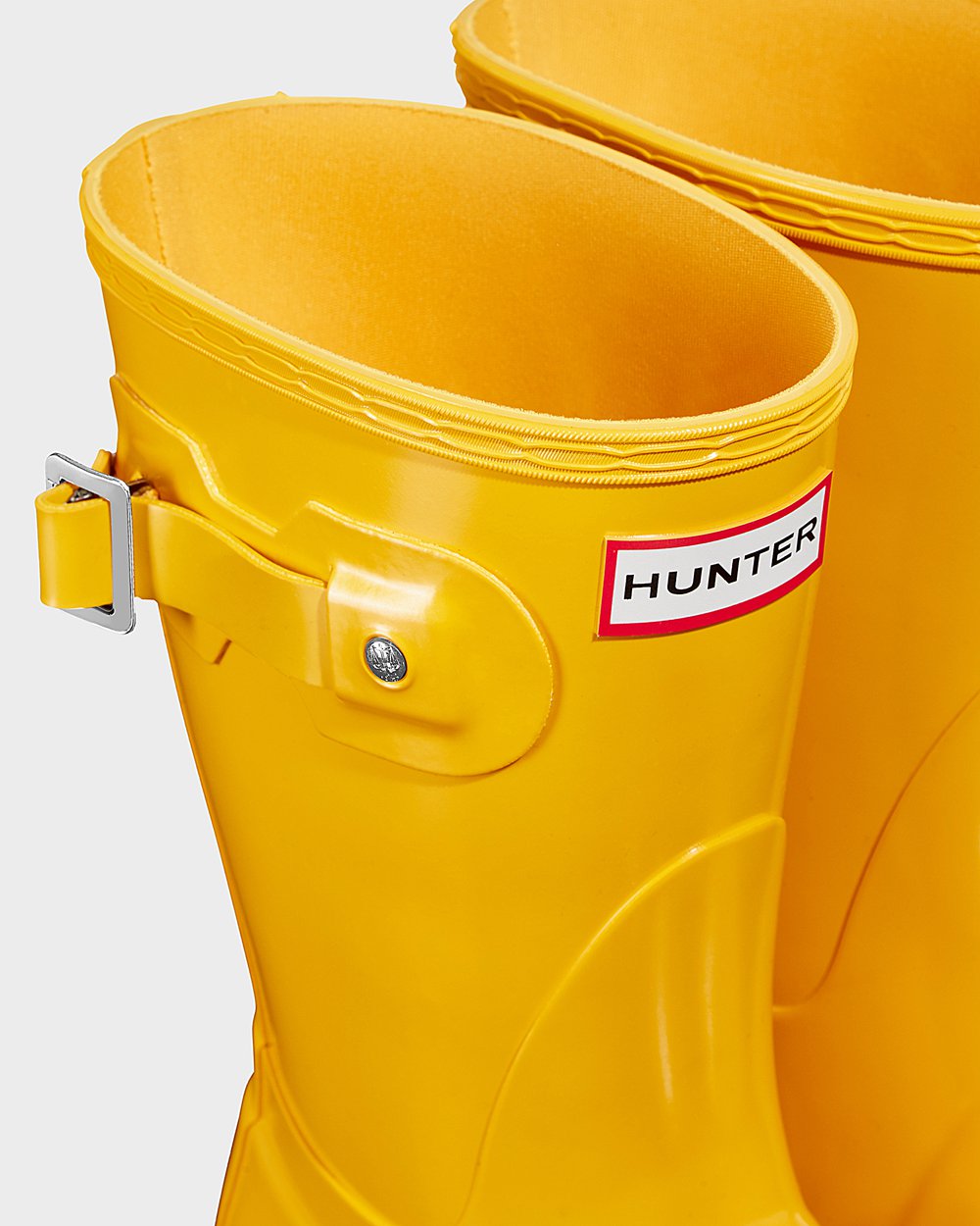 Hunter Original Gloss Short Rain Boots - Outlet Store Womens Yellow - UBNYHV578